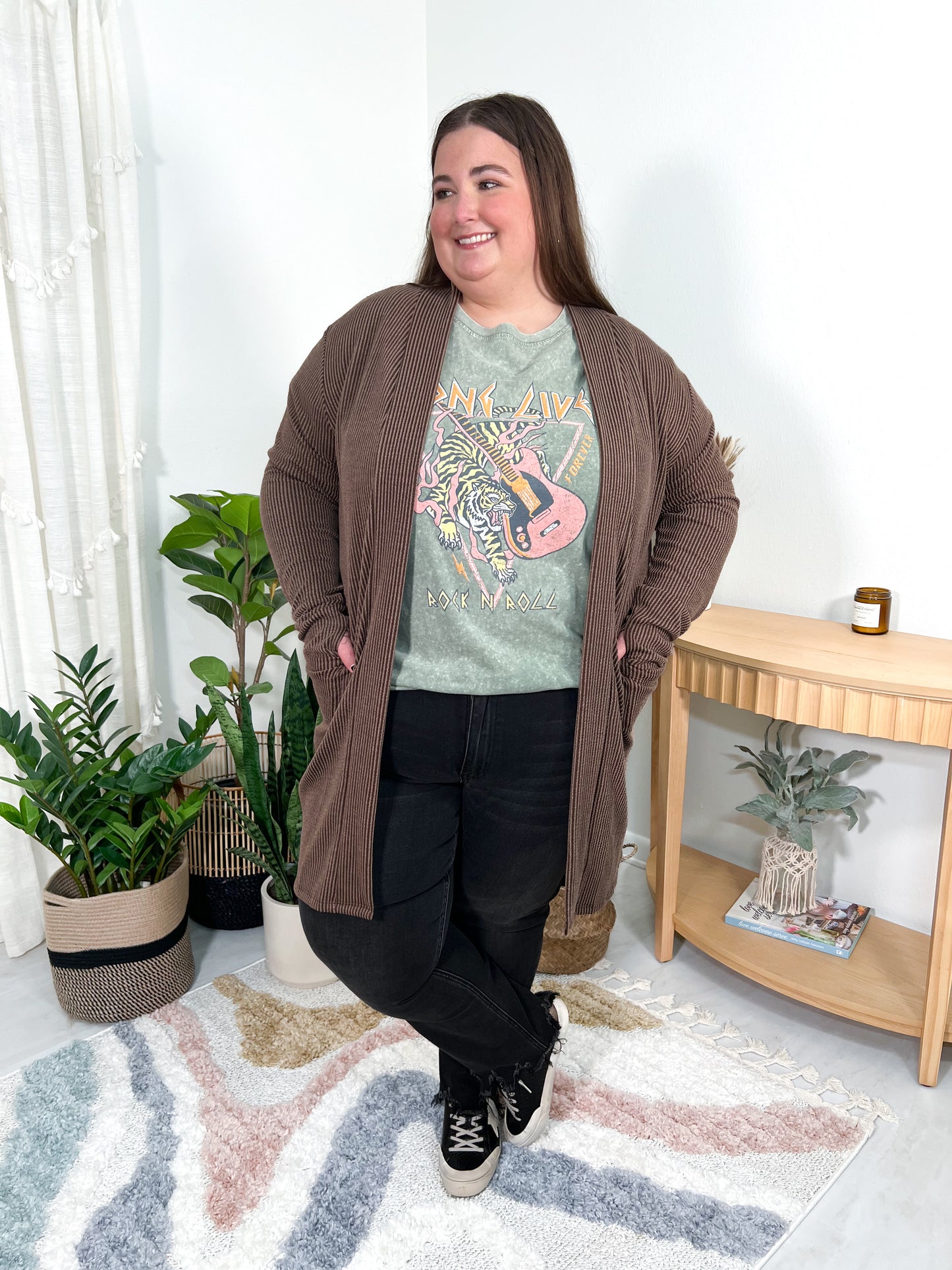 CURVY/REG Layla Ribbed Cardigan || Choose Color