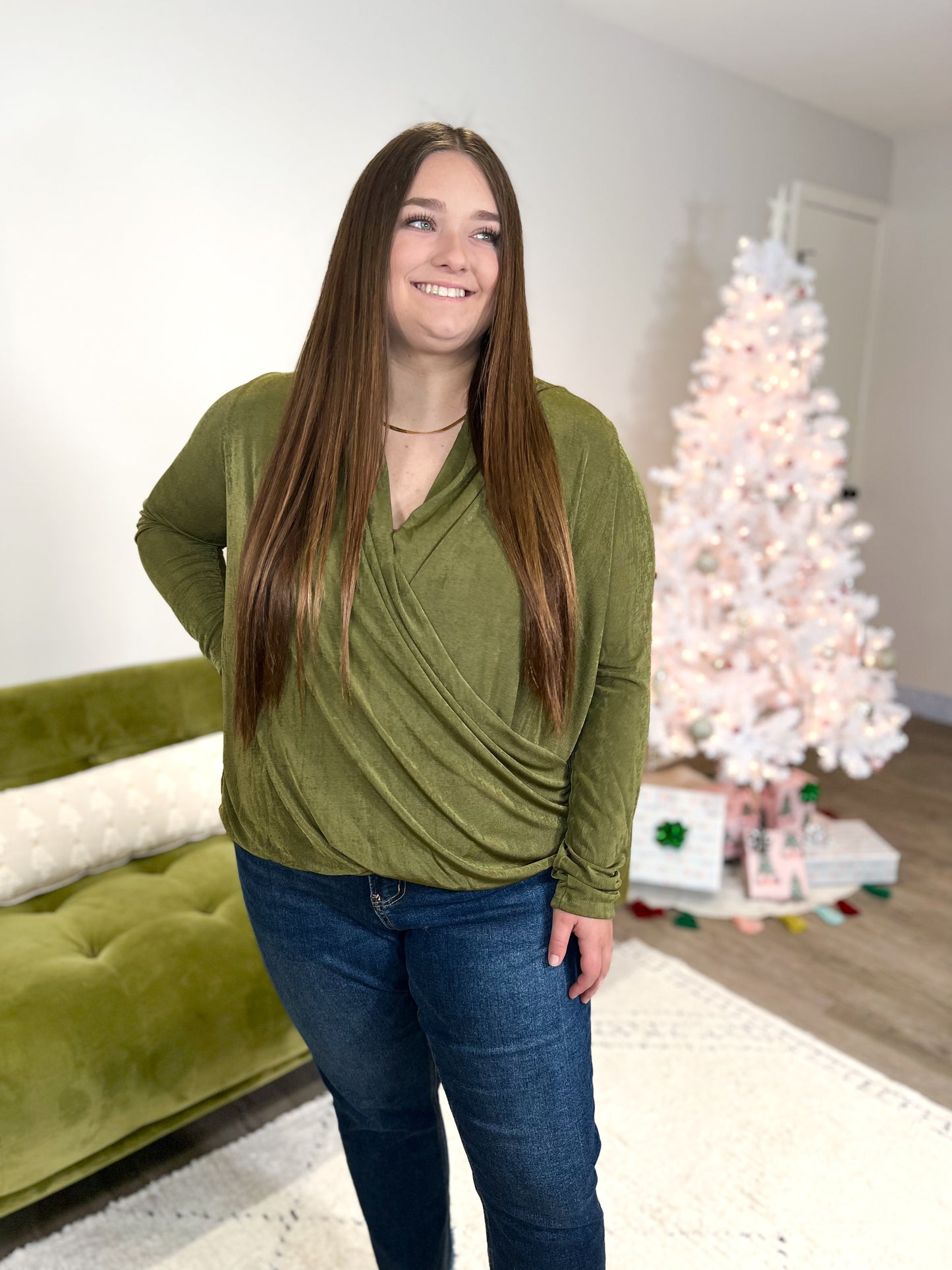 Audrey Drape Neck Top || Choose Color