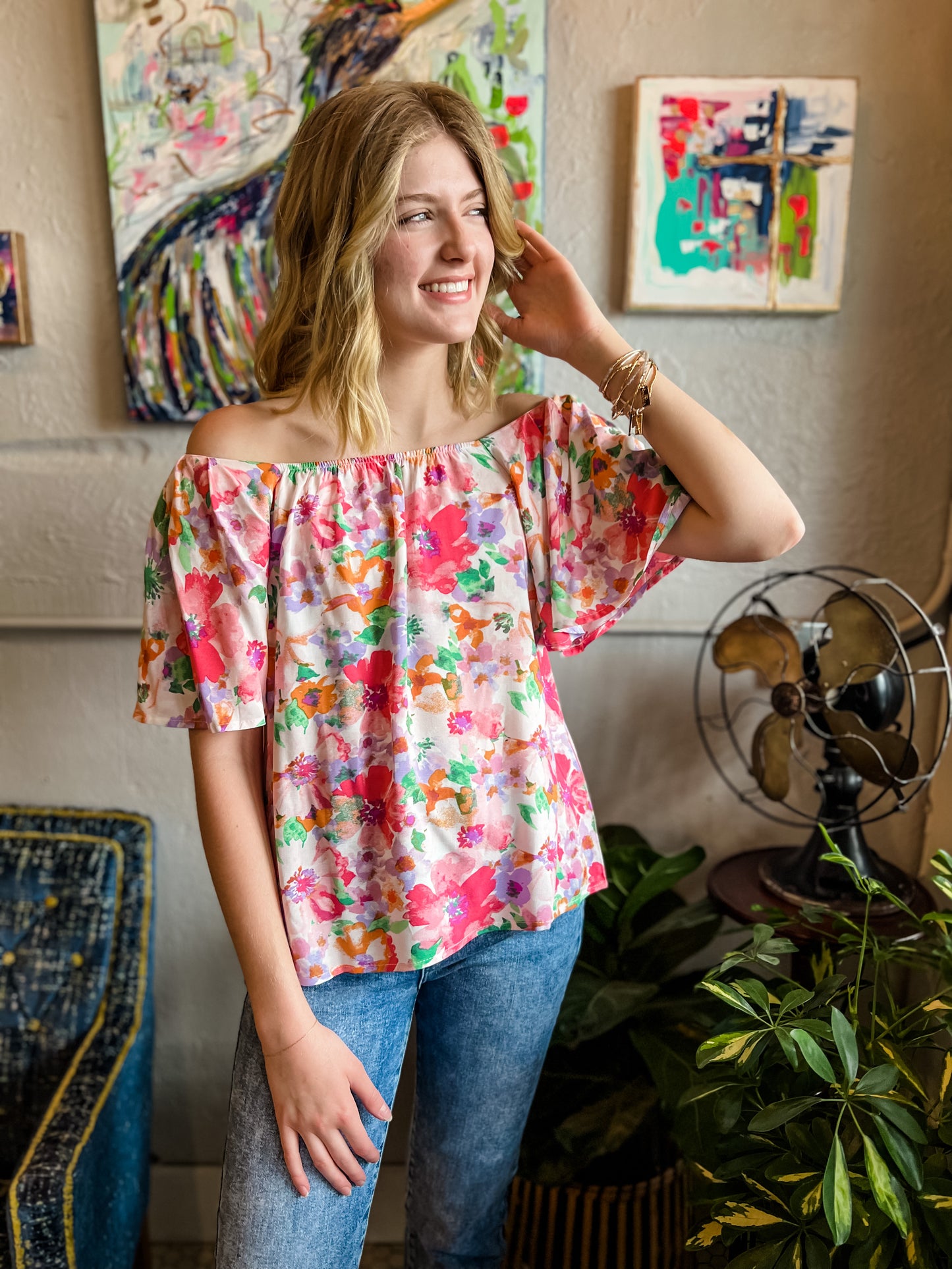CURVY/REG Island Blooms Top