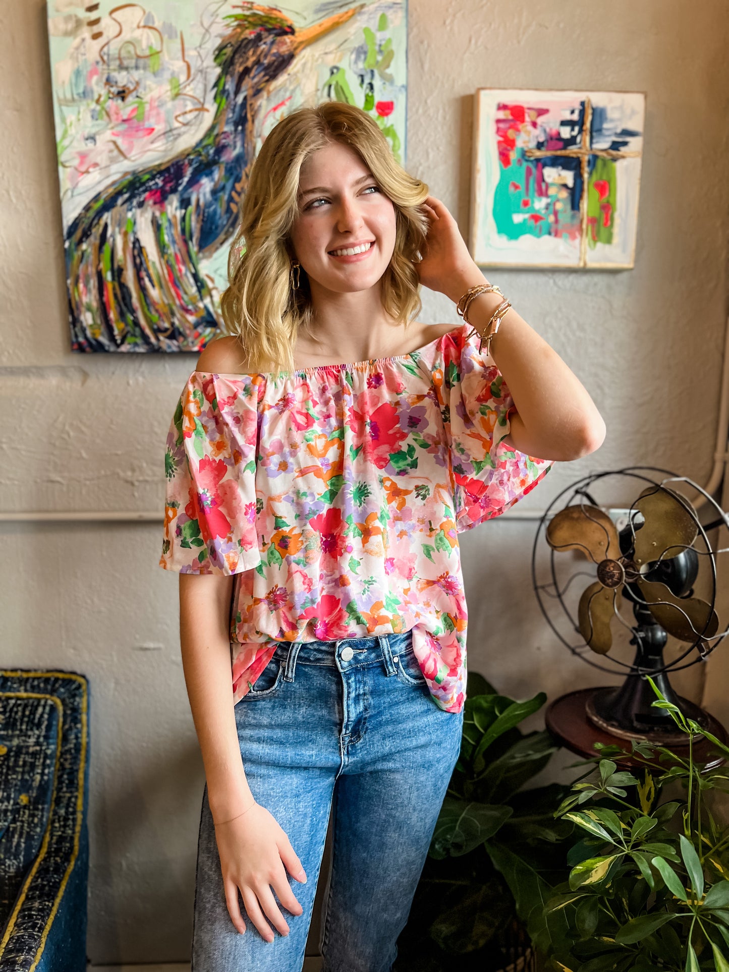 CURVY/REG Island Blooms Top