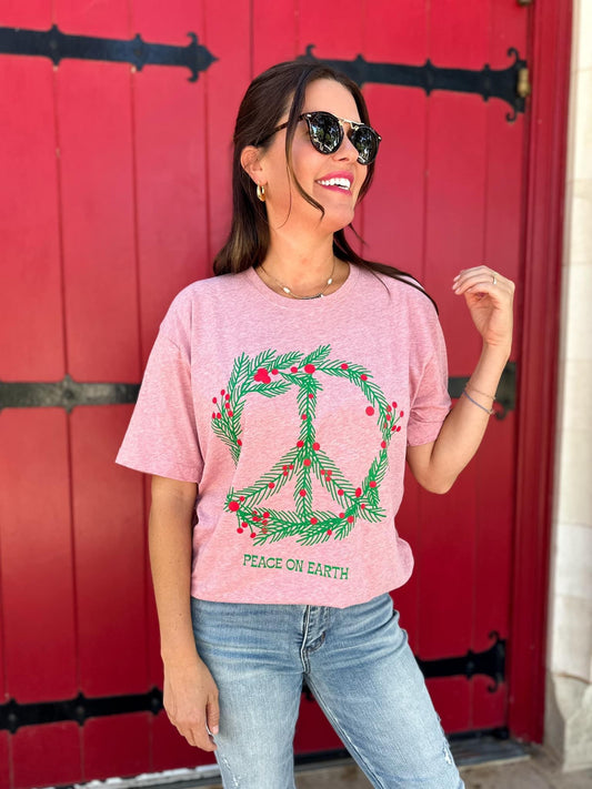 Peace On Earth Wreath Tee