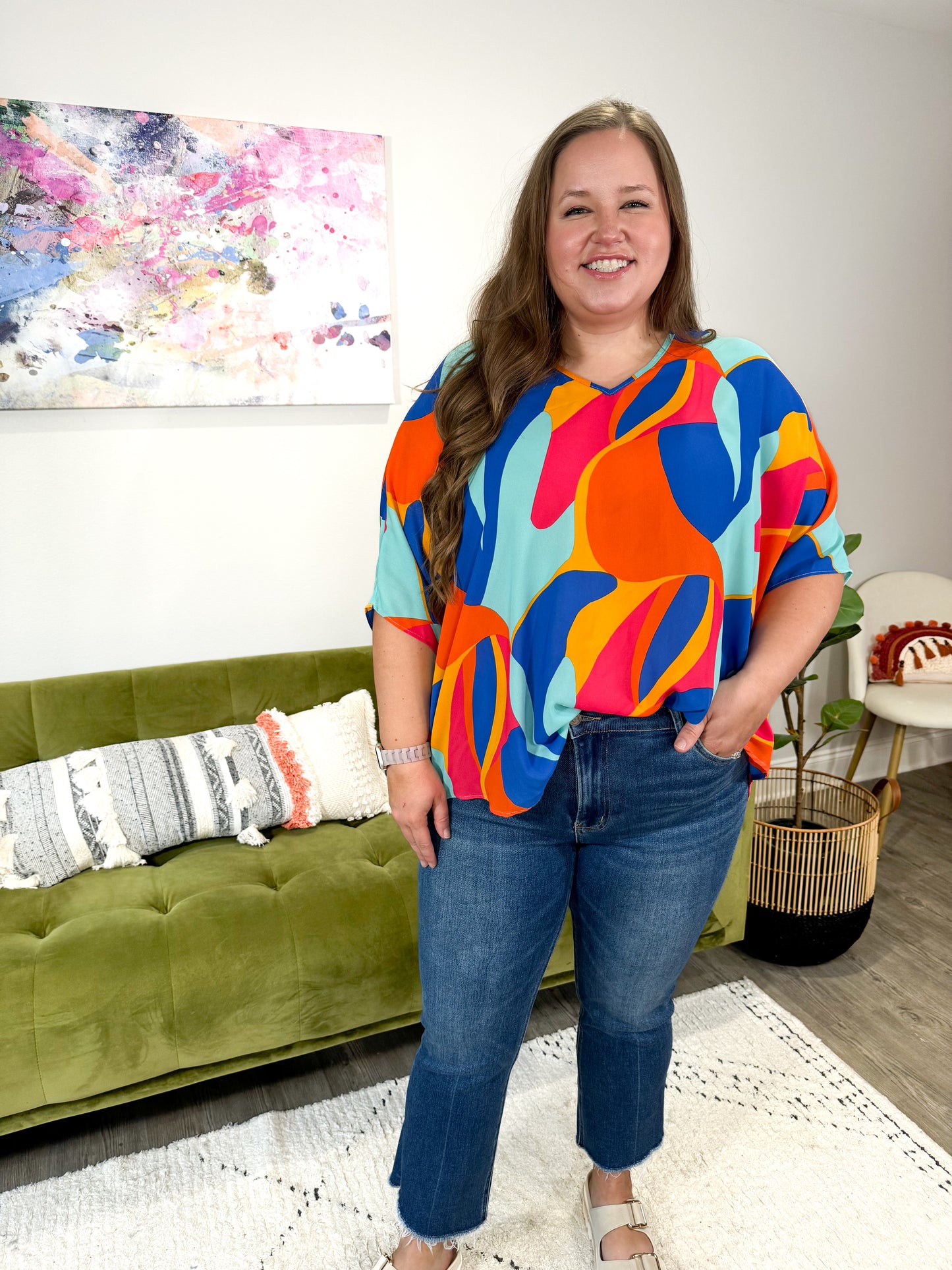 Sweet Caroline Abstract Blouse