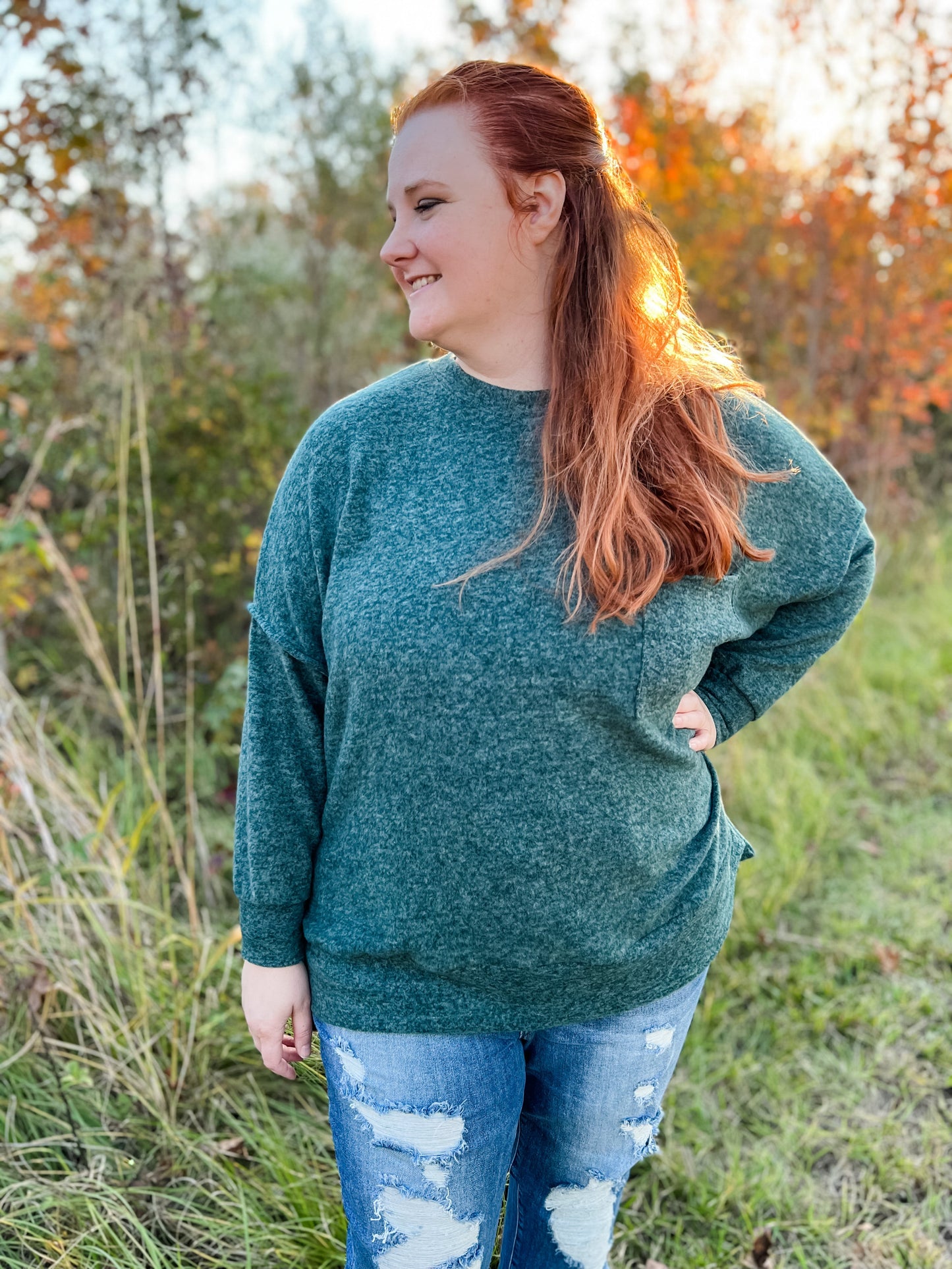 CURVY/REG DOORBUSTER Cozy Melange Pullover || Choose Color