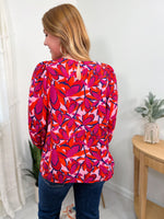 Melanie Abstract Floral Blouse