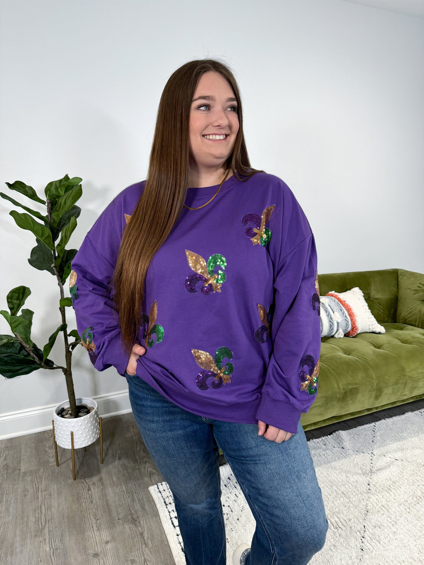 Mardi Gras Sequin Pullover