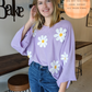 Lavender Retro Daisy Sweater