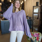 POL Lavender Balloon Sleeve Sweater