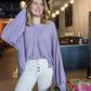 POL Lavender Balloon Sleeve Sweater