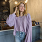 POL Lavender Balloon Sleeve Sweater