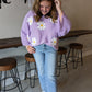 Lavender Retro Daisy Sweater