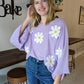 Lavender Retro Daisy Sweater