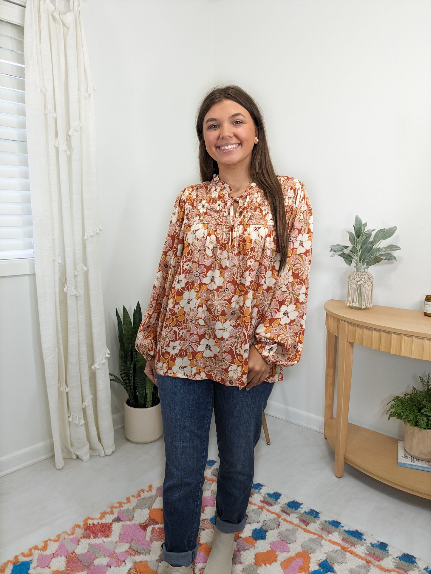 CURVY/REG Sweet Caroline Floral Top