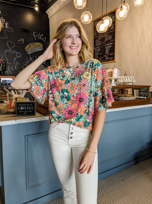 Molli Retro Floral Blouse