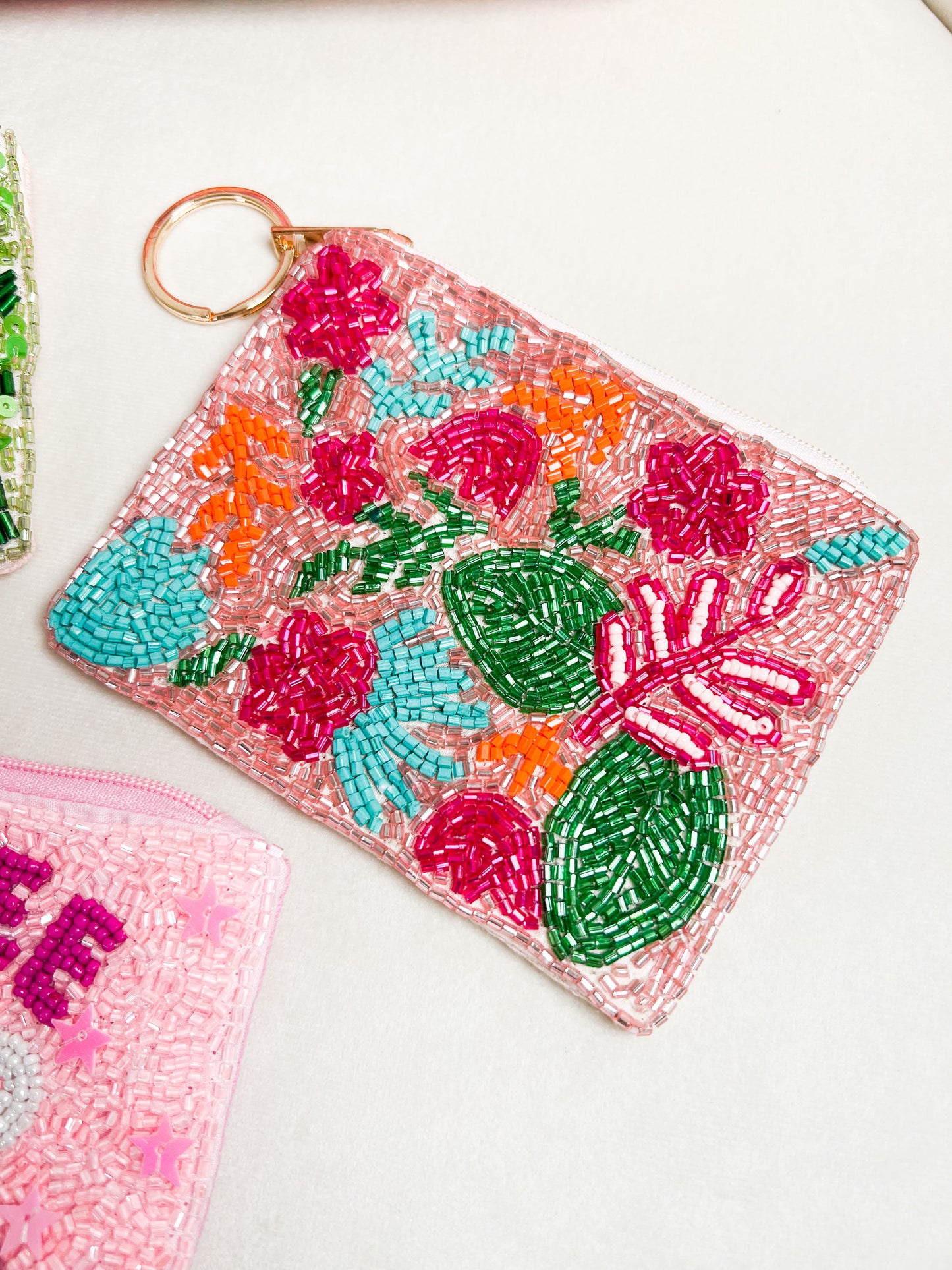 Beaded Coin Keychain Pouch || Choose Style