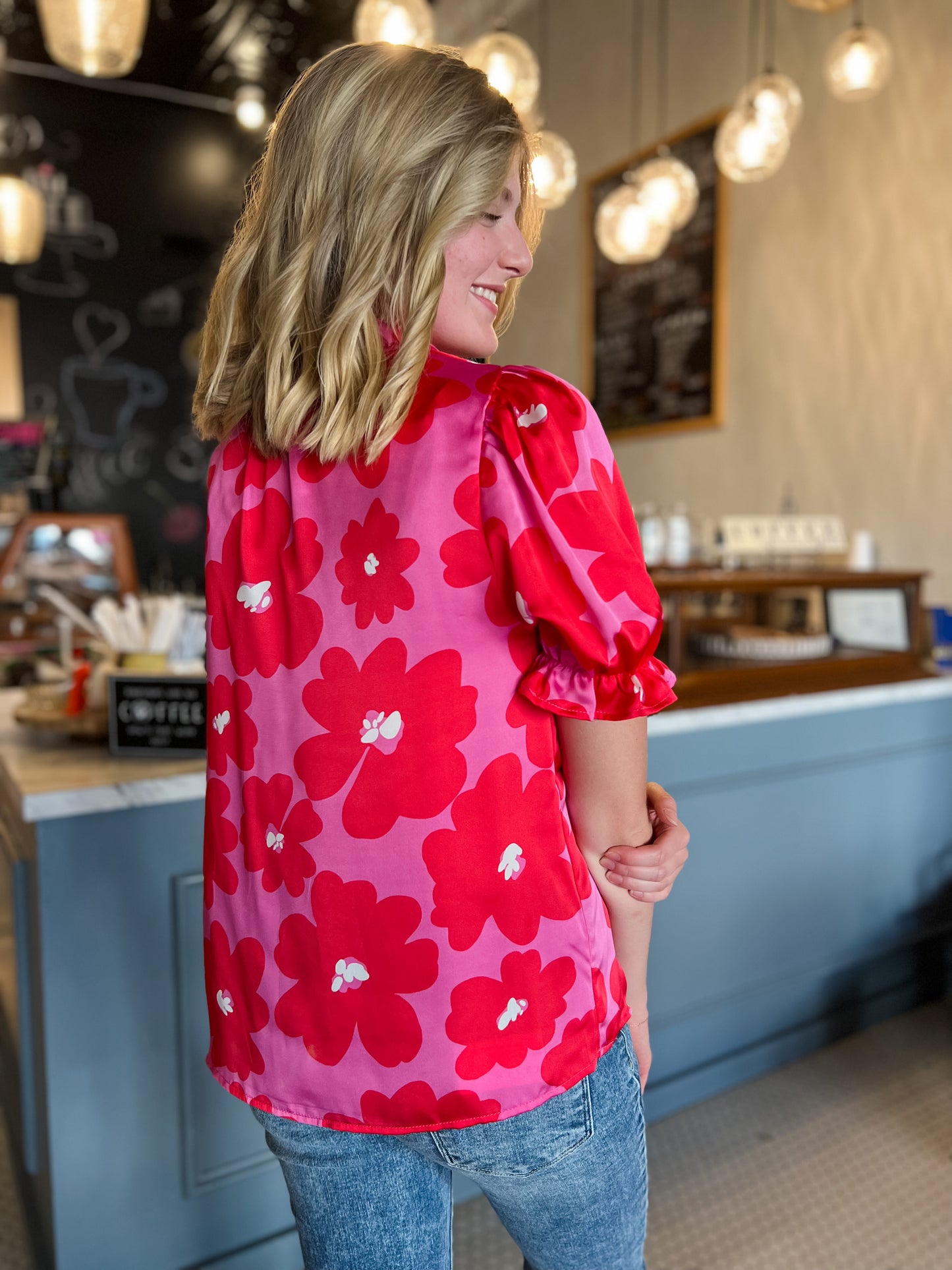 CURVY/REG Poppy Punch Retro Blouse