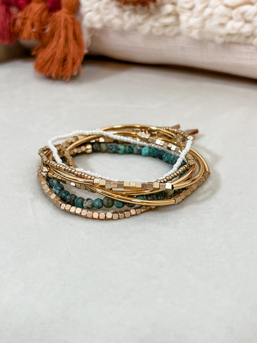 Gemstone Double Wrap Bracelet || Choose Color