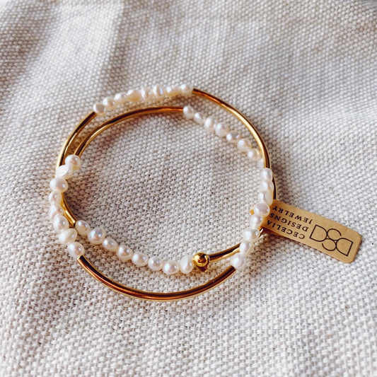 Hepburn Double Wrap Freshwater Pearl Bracelet