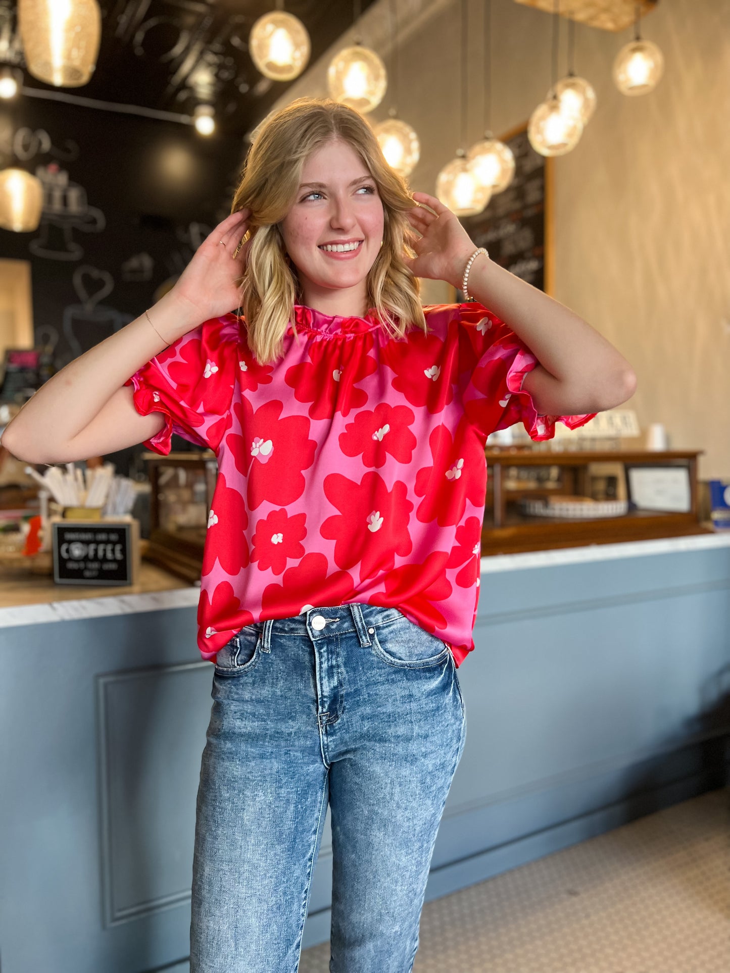 CURVY/REG Poppy Punch Retro Blouse