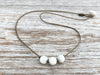 Mother Of Pearl Triple Knotted Necklace