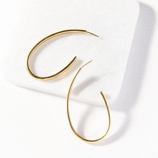 Brass Thin Oval Hoops