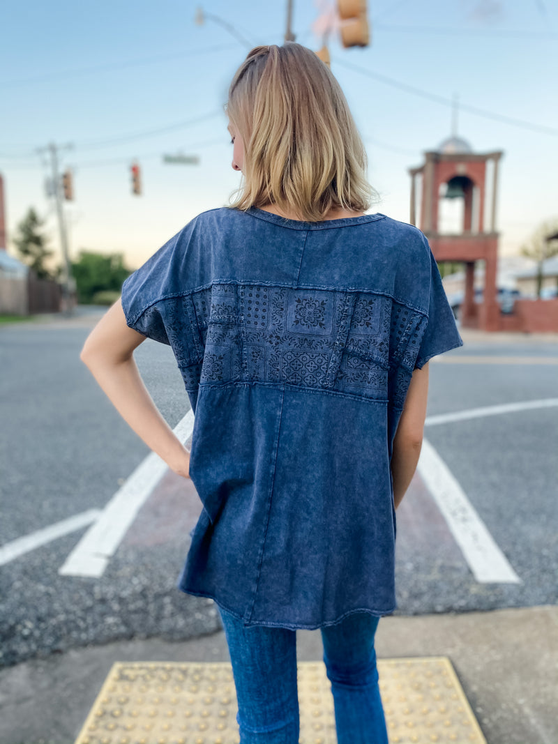Iris Mixed Print Top