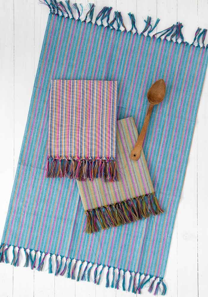 Turkish Dish Towel Set - multi stripe