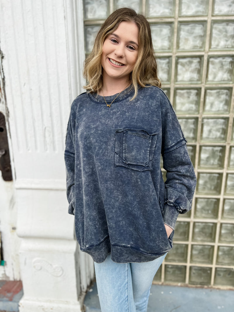 DOORBUSTER French Terry Acid Wash Pullover || Choose Color