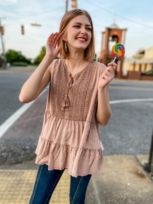 Boho Vibes Tiered Tank