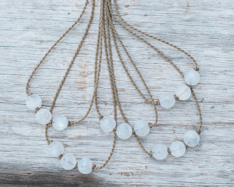 Moonstone Triple Knotted Necklace