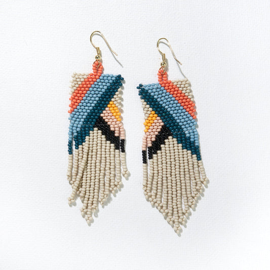 Multi Stripe Seed Bead Earrings